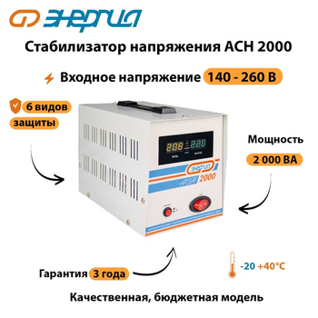 Однофазный стабилизатор напряжения Энергия АСН 2000 - Стабилизаторы напряжения - Стабилизаторы напряжения для котлов - omvolt.ru